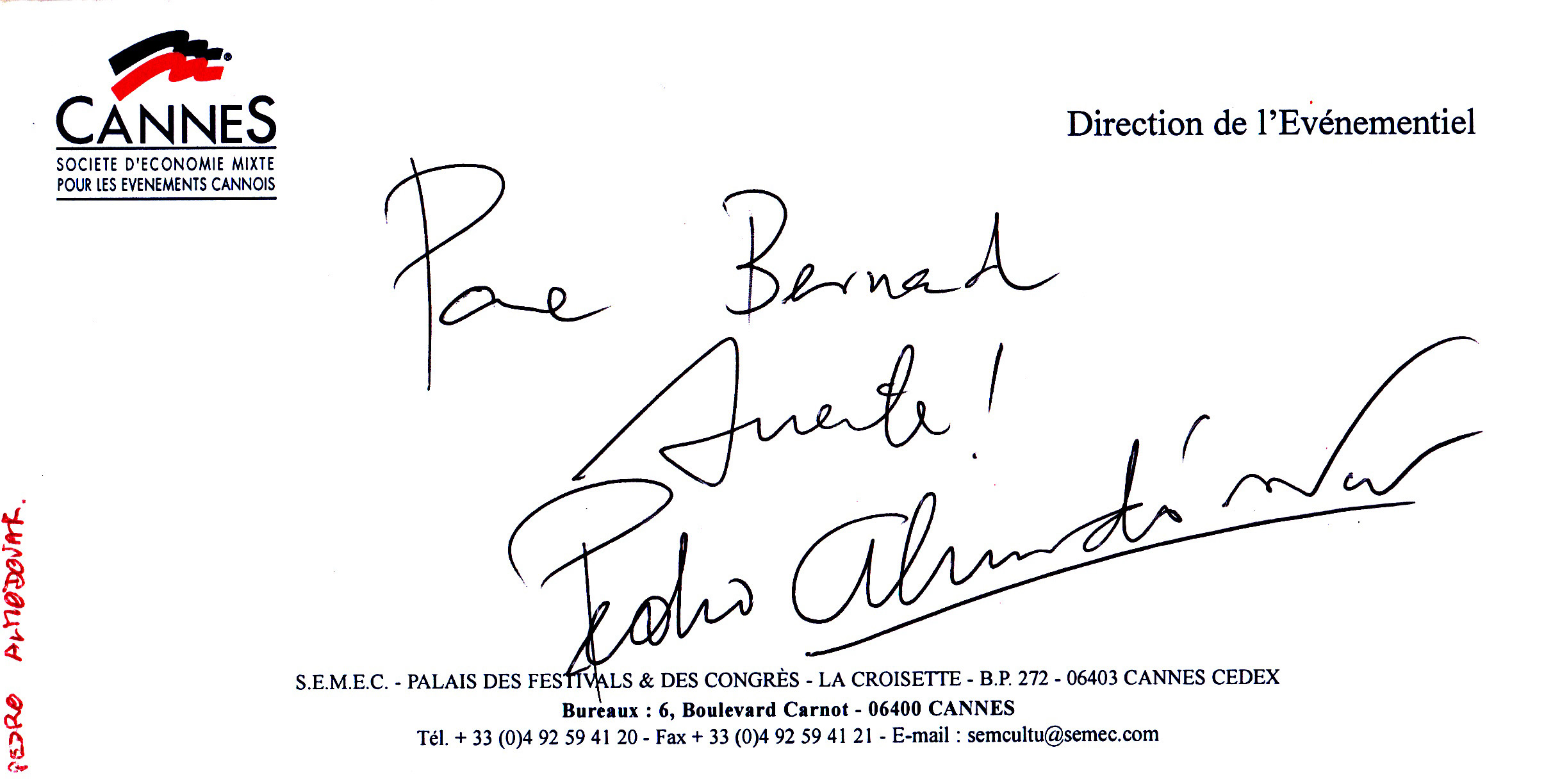 bernard oheix pedro Almodovar